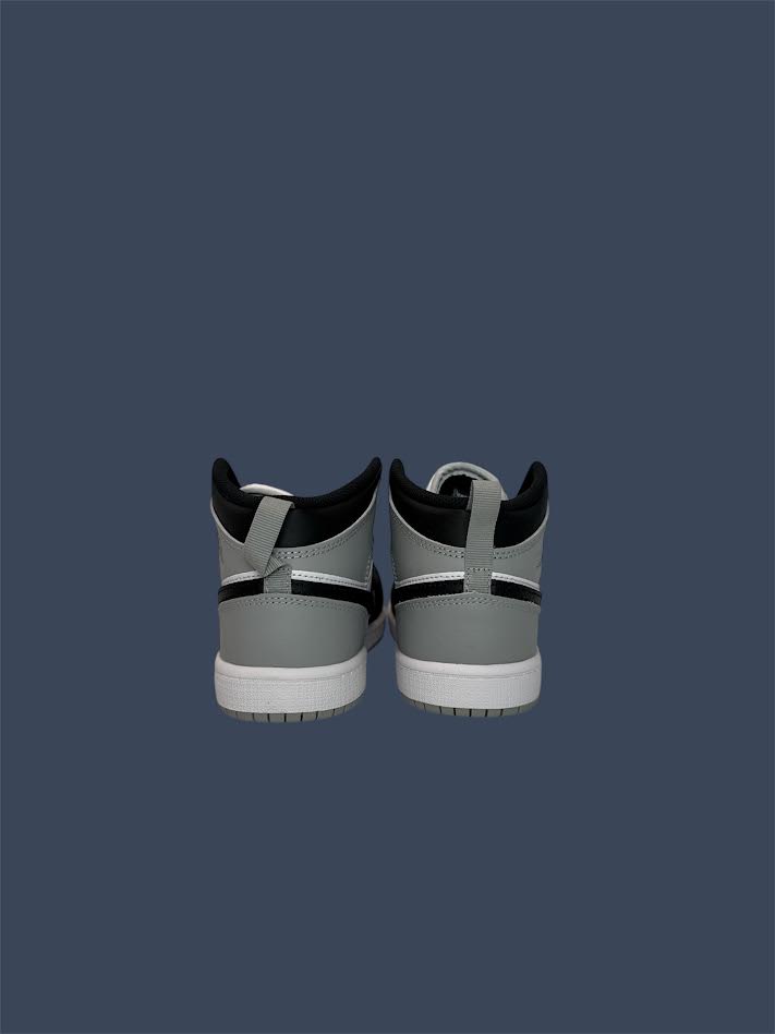 Youth Jordan 1 Mid PS White Black Smoke Grey DQ8424-101