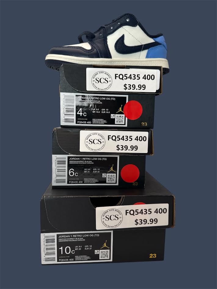 Kids Nike Jordan 1 Retro Low OG TD Obsidian University Blue FQ5435-400