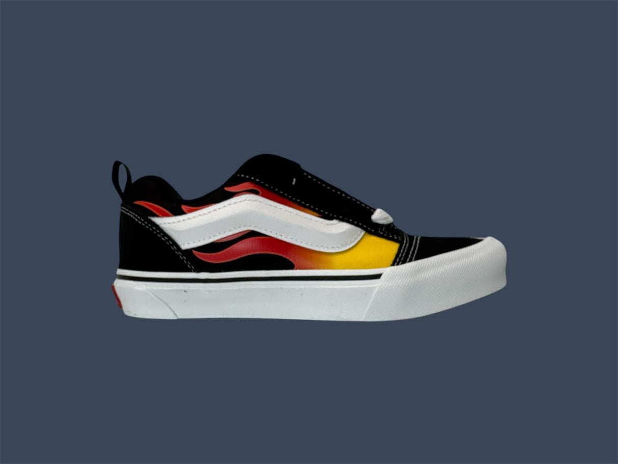 Youth Vans Knu Skool Flame Black/Red VN000EB9Y09