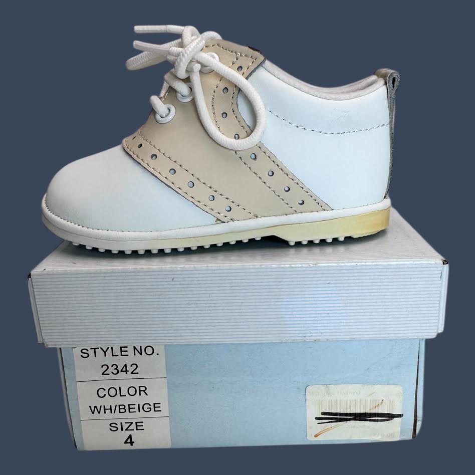 Angel Baby White/Beige Dress Shoes Infant Size 4 – Style 2342