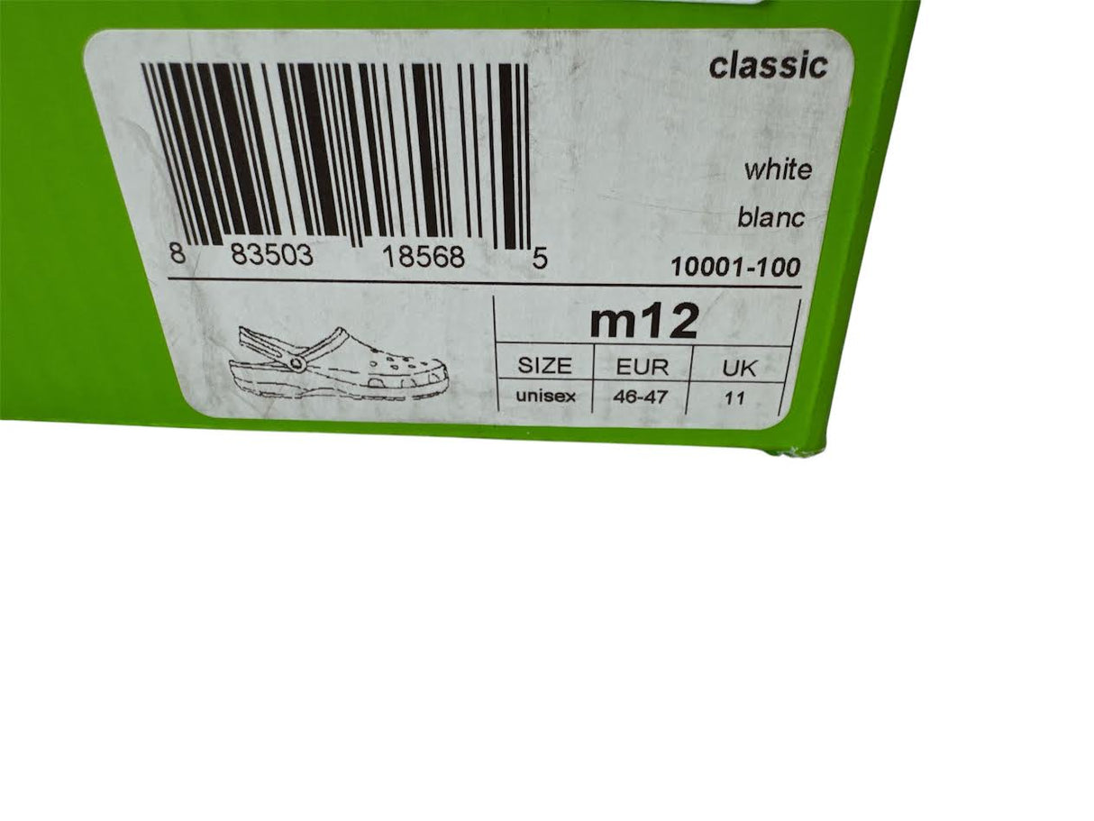 Crocs Classic White Men’s Size 12 10001-100