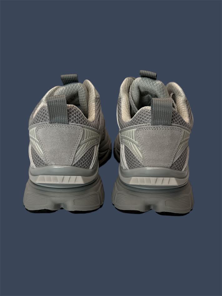 Men’s Javi Route Grey Sneakers – Mesh & Leather Athletic Shoe ROUTE-030