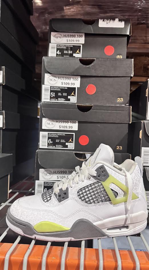 Youth Nike Air Jordan 4 Retro (GS) White/LT Lemon Twist HJ5990-100