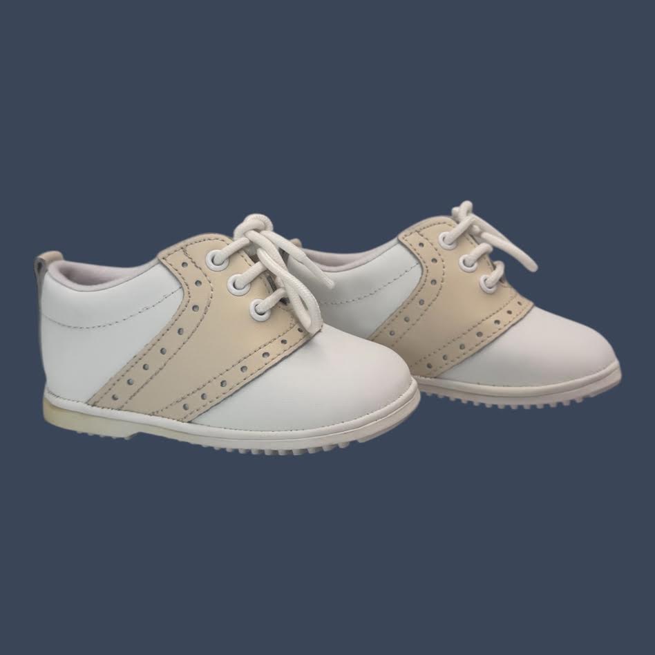 Angel Baby White/Beige Dress Shoes Infant Size 4 – Style 2342