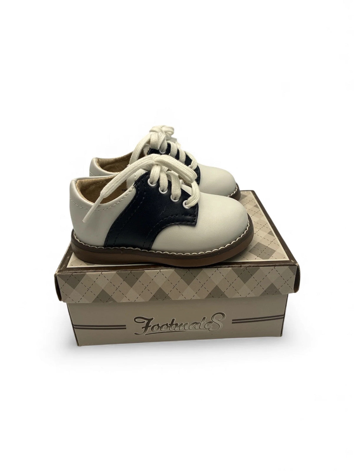 Footmates CHEER Children’s Shoes | Size 12.5 M/W | White/Navy