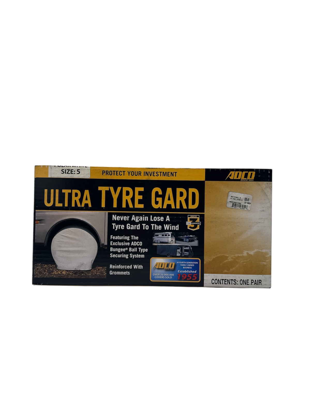 ADCO Ultra Tyre Gard RV tire covers Polar White 3955