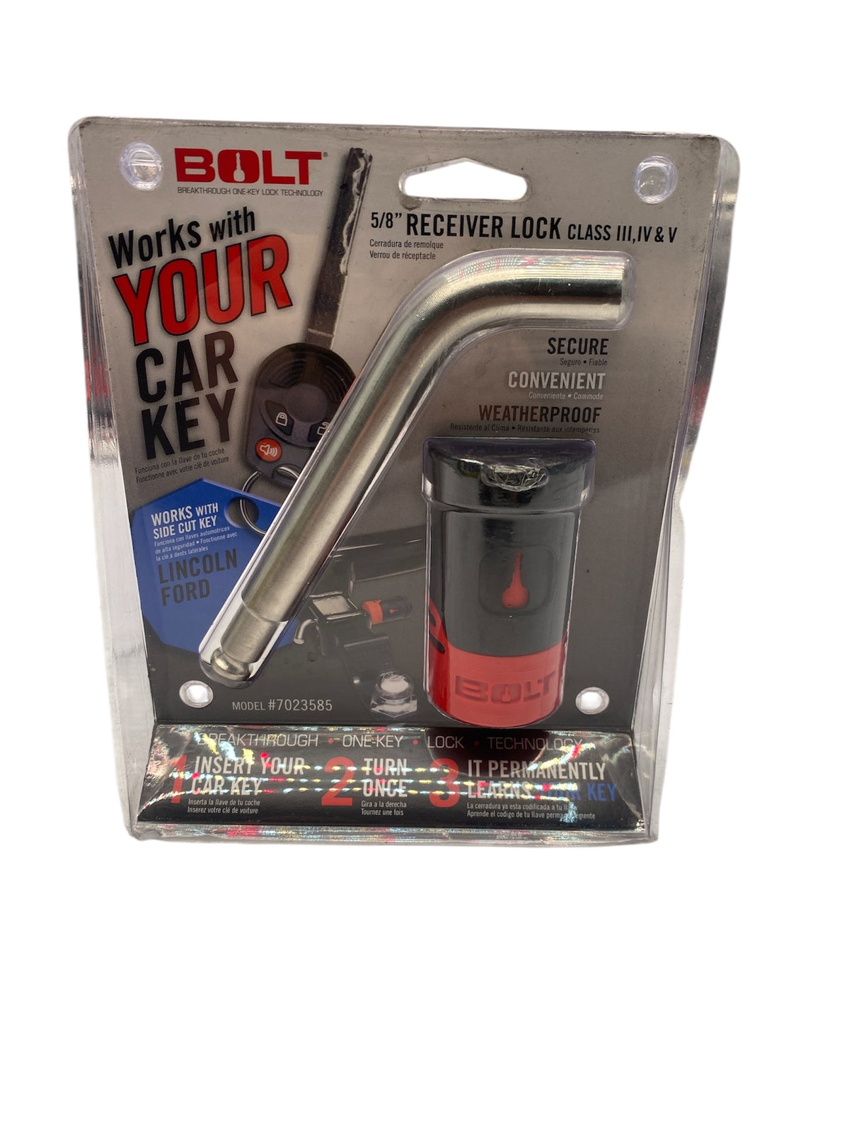 BOLT 7023585 5/8" receiver lock for Ford & Lincoln keys