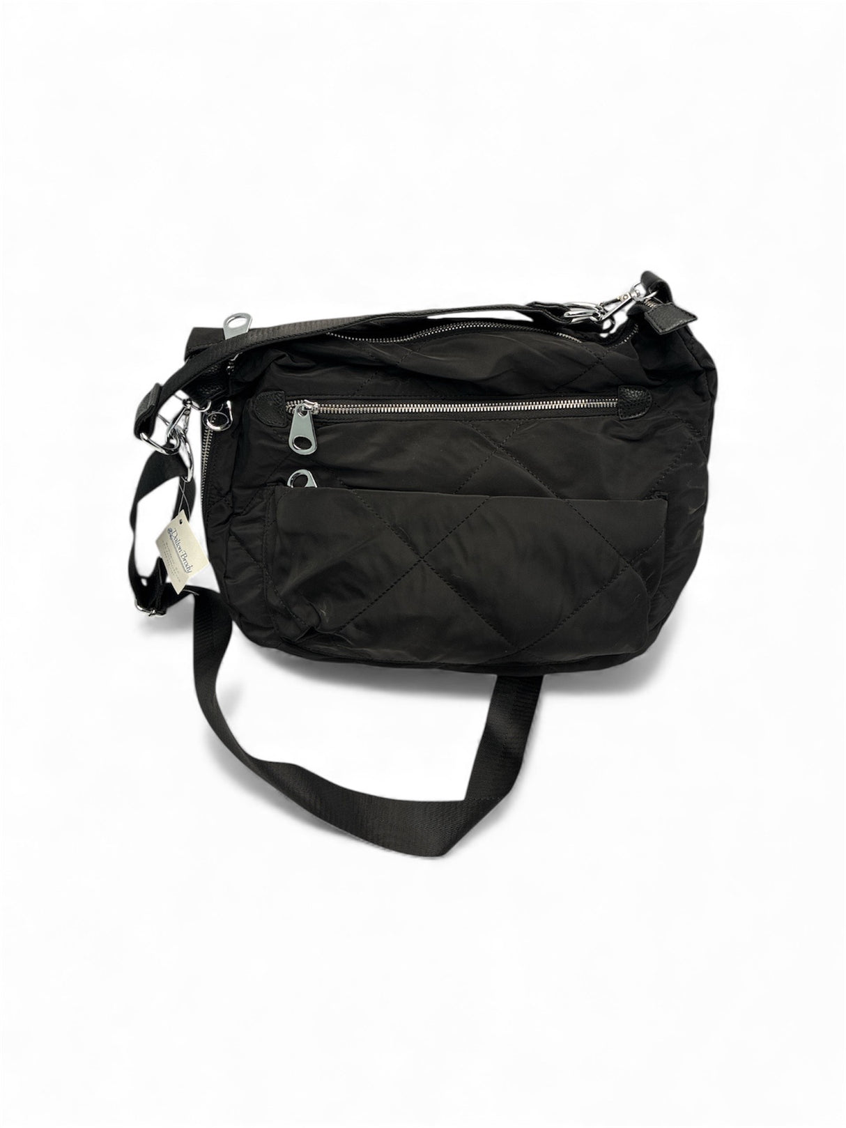 Dalton Brody black quilted crossbody shoulder bag front view