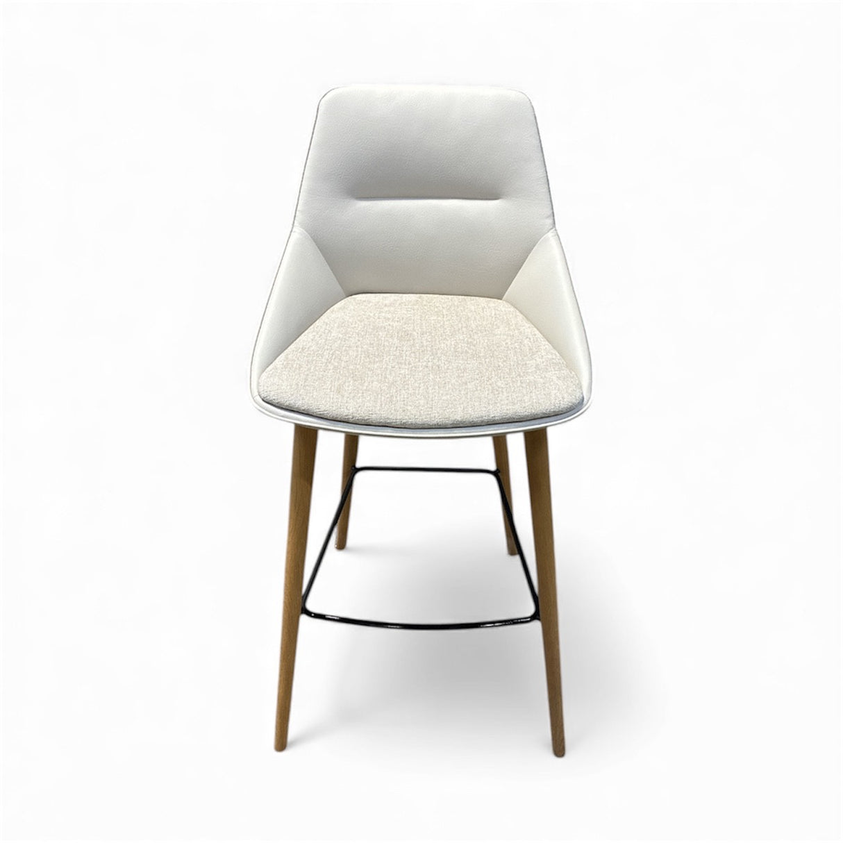 Davis Furniture Sachet Barstool SA-2007-OA – Oak Wood Base and Crypton Linen Seat