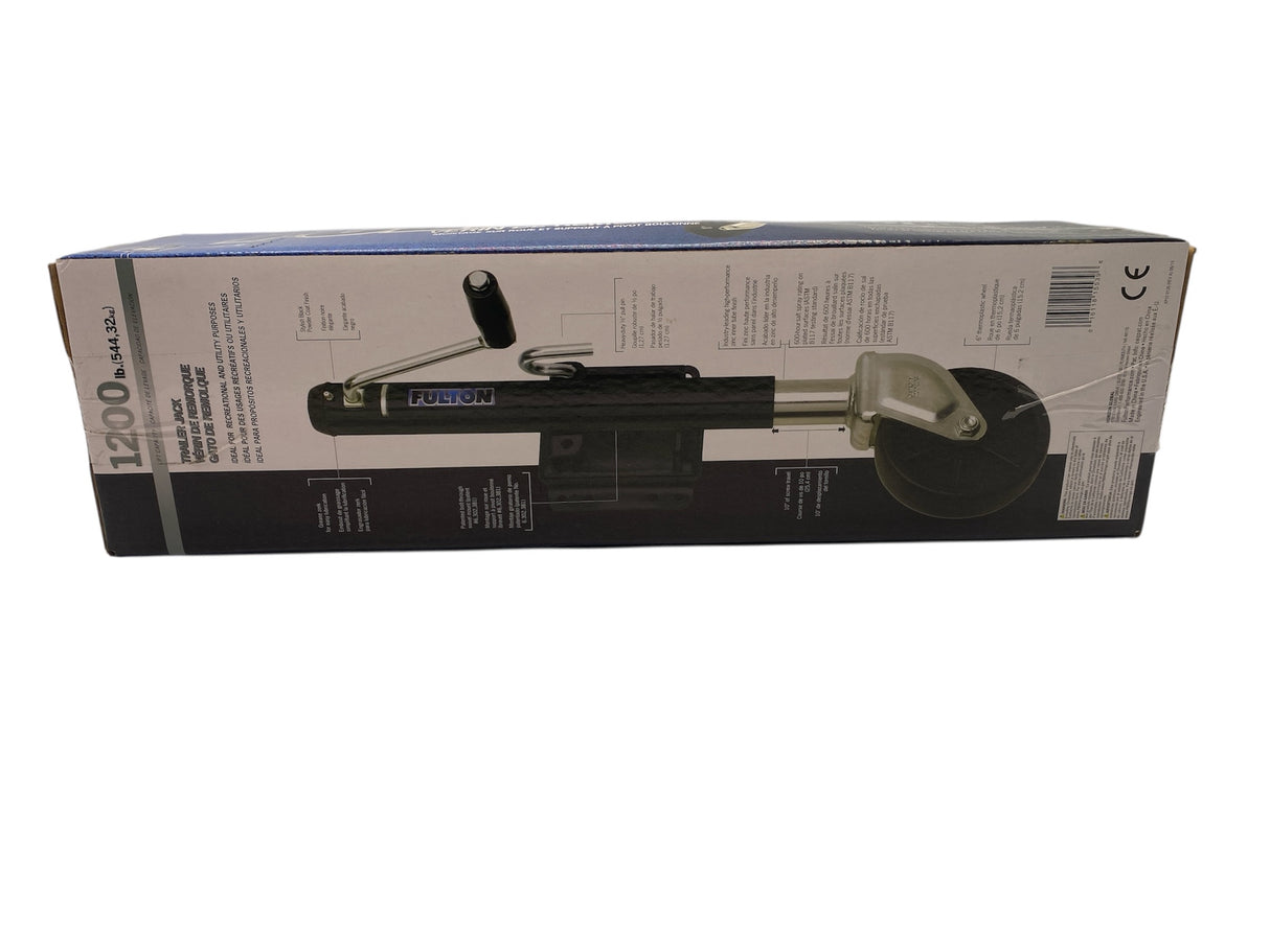 OEM Fulton XP10 0126 Trailer Jack – Sidewind Bolt-On Black Finish