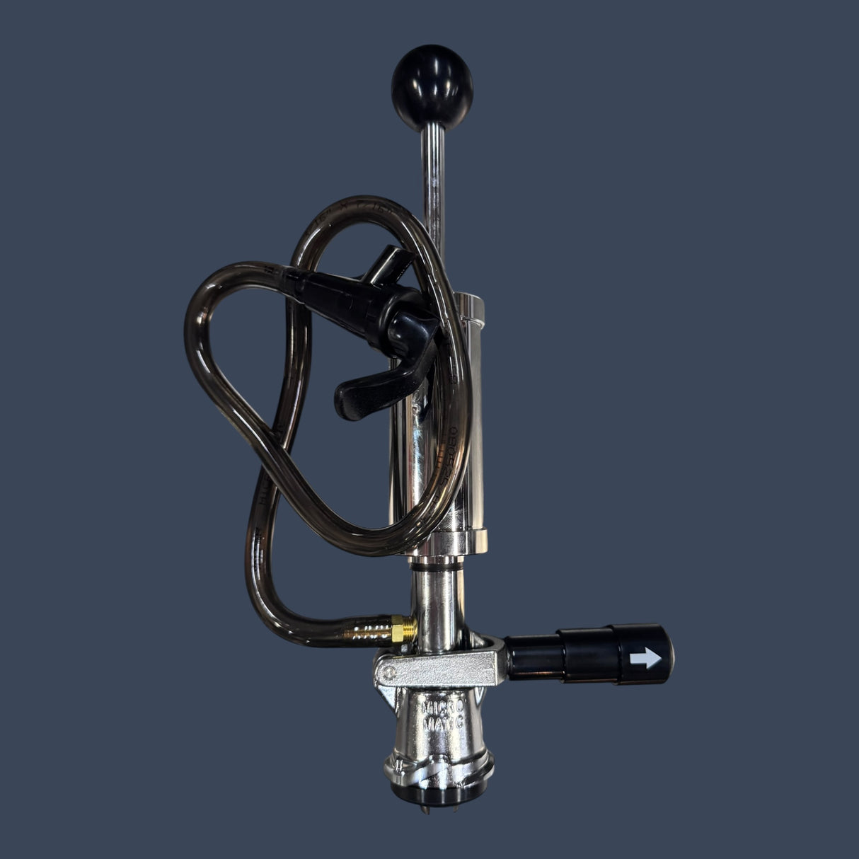 Micro Matic 751-036 | 4" Chrome Party Pump Keg Tap | D System American Sankey | Pressure Relief Valve