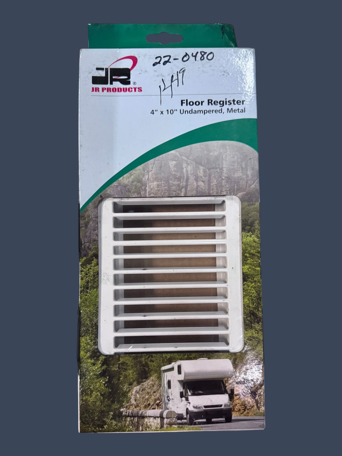 JR Products | 4" x 10" Undampered Metal RV Floor Register | White | 02-28985