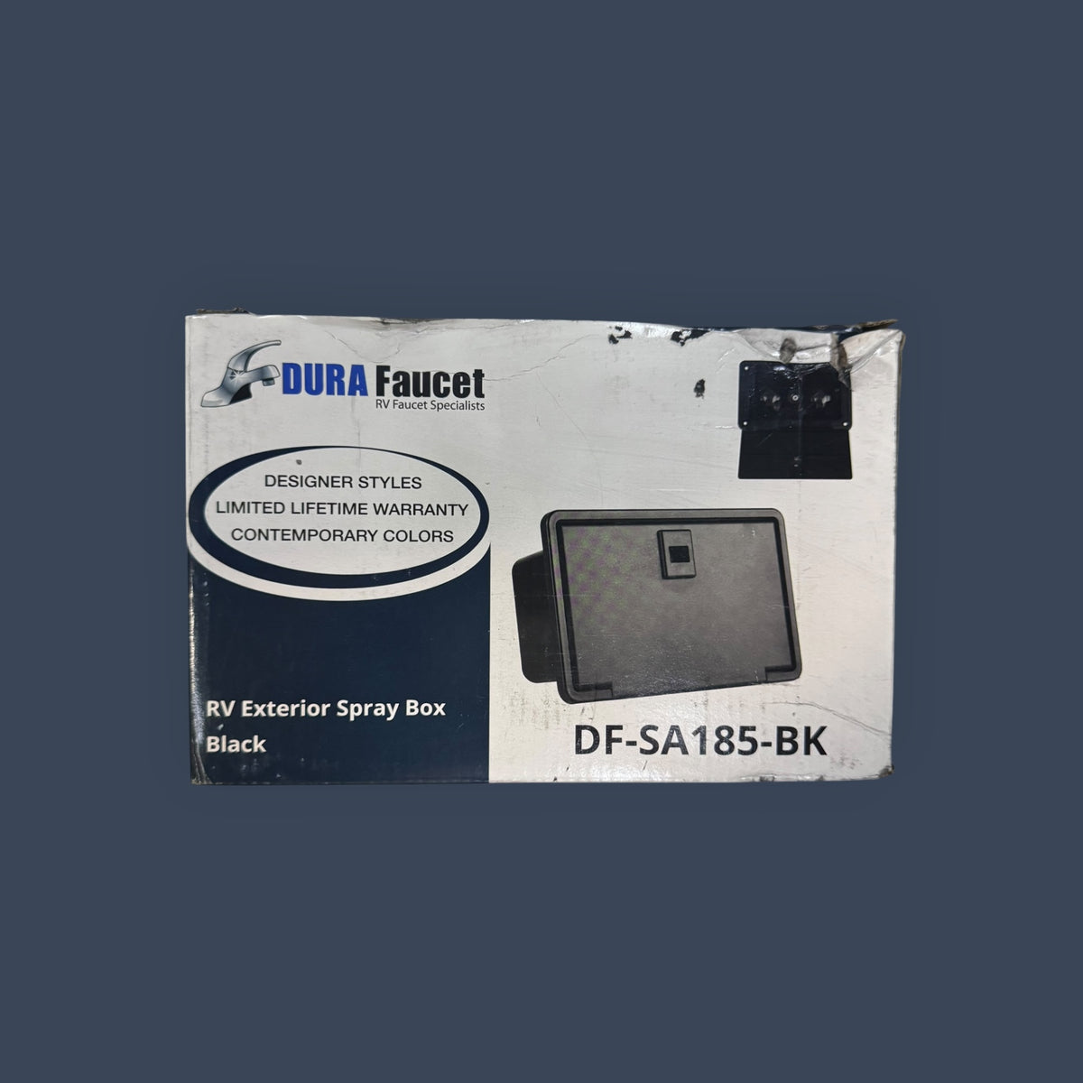 Dura Faucet | DF-SA185-BK | RV Exterior Hot & Cold Spray Box | Quick Connect | Black