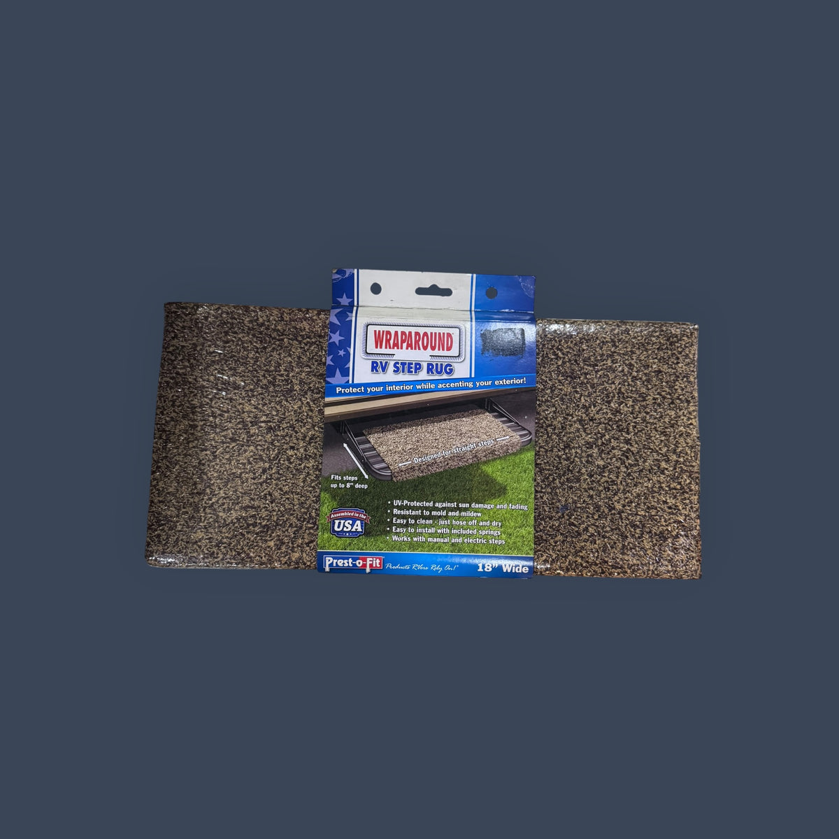 Prest-O-Fit | 2-0041 | 18" Wraparound RV Step Rug | Brown