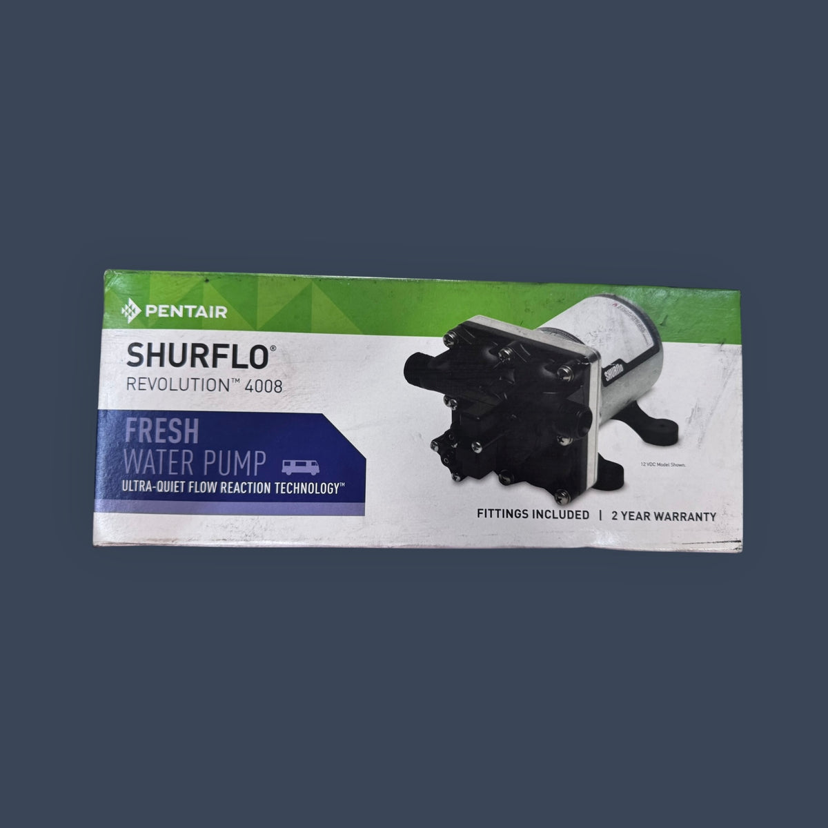 SHURFLO | 4008-101-E65 | Revolution Automatic Demand RV Water Pump | 12V | 3 GPM | 55 PSI