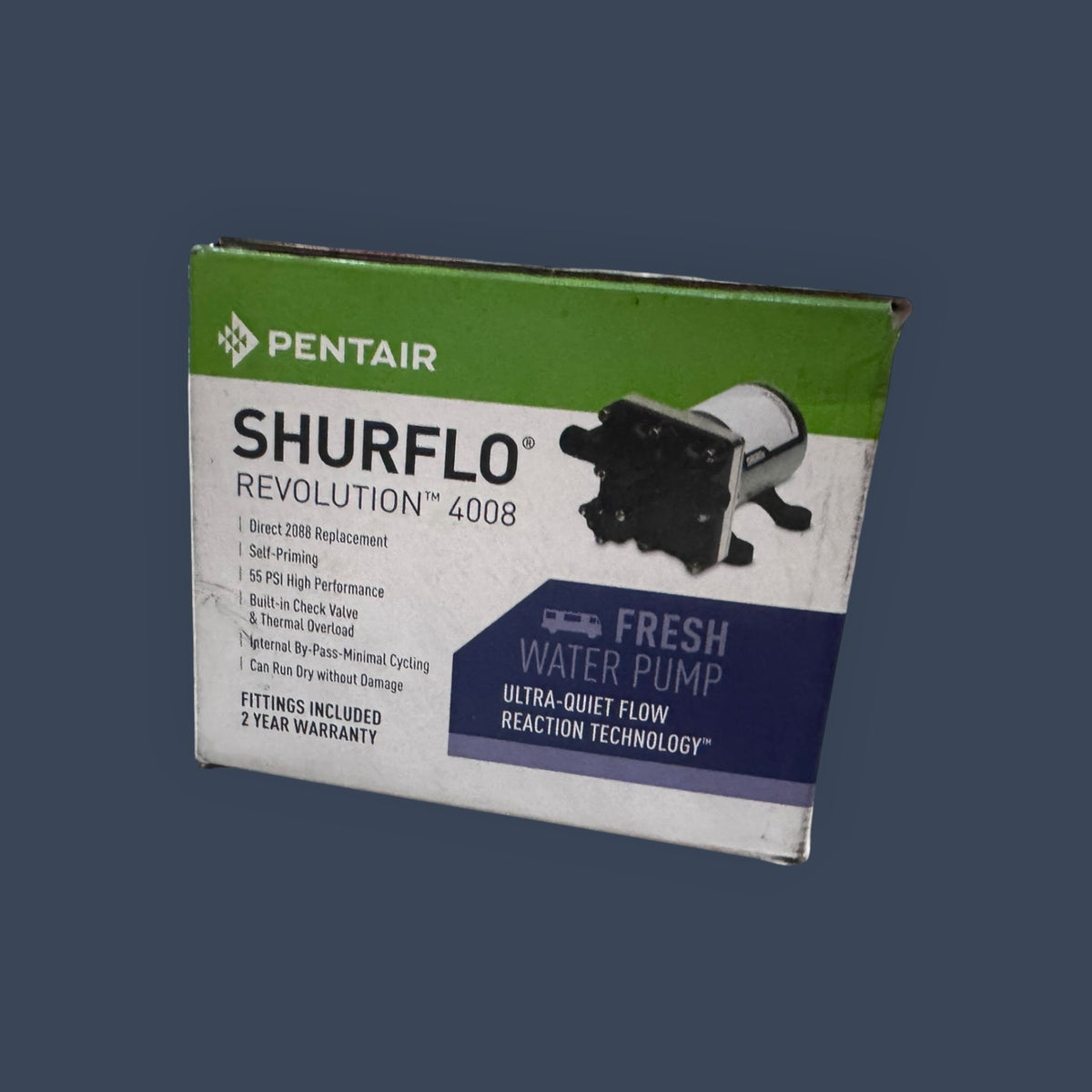 SHURFLO | 4008-101-E65 | Revolution Automatic Demand RV Water Pump | 12V | 3 GPM | 55 PSI