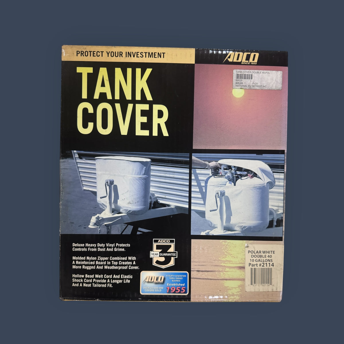 ADCO | 2114 | RV Propane Tank Cover | Dual 40 lb Tanks | Polar White