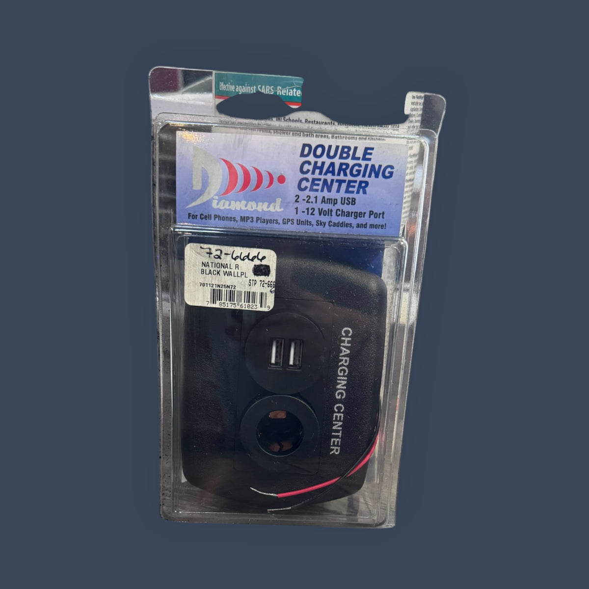Valterra | DG61023VP | Diamond Group Black Metal RV USB & 12V Charging Center with Wall Plate