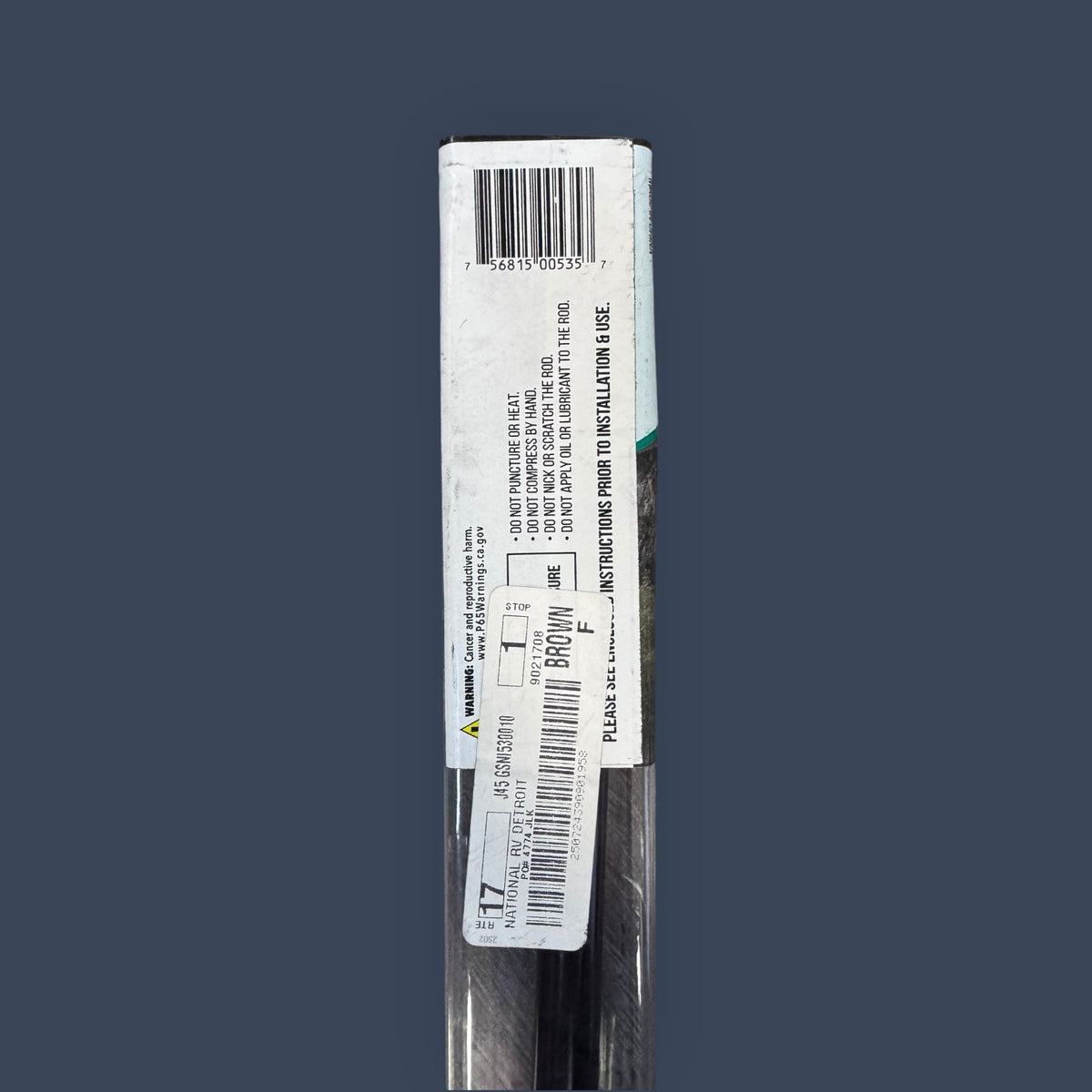 JR Products | GSNI-5300-10 | Hardline Black Nitride Shaft Gas Spring Lift Support | 20" Extended | 10 lb