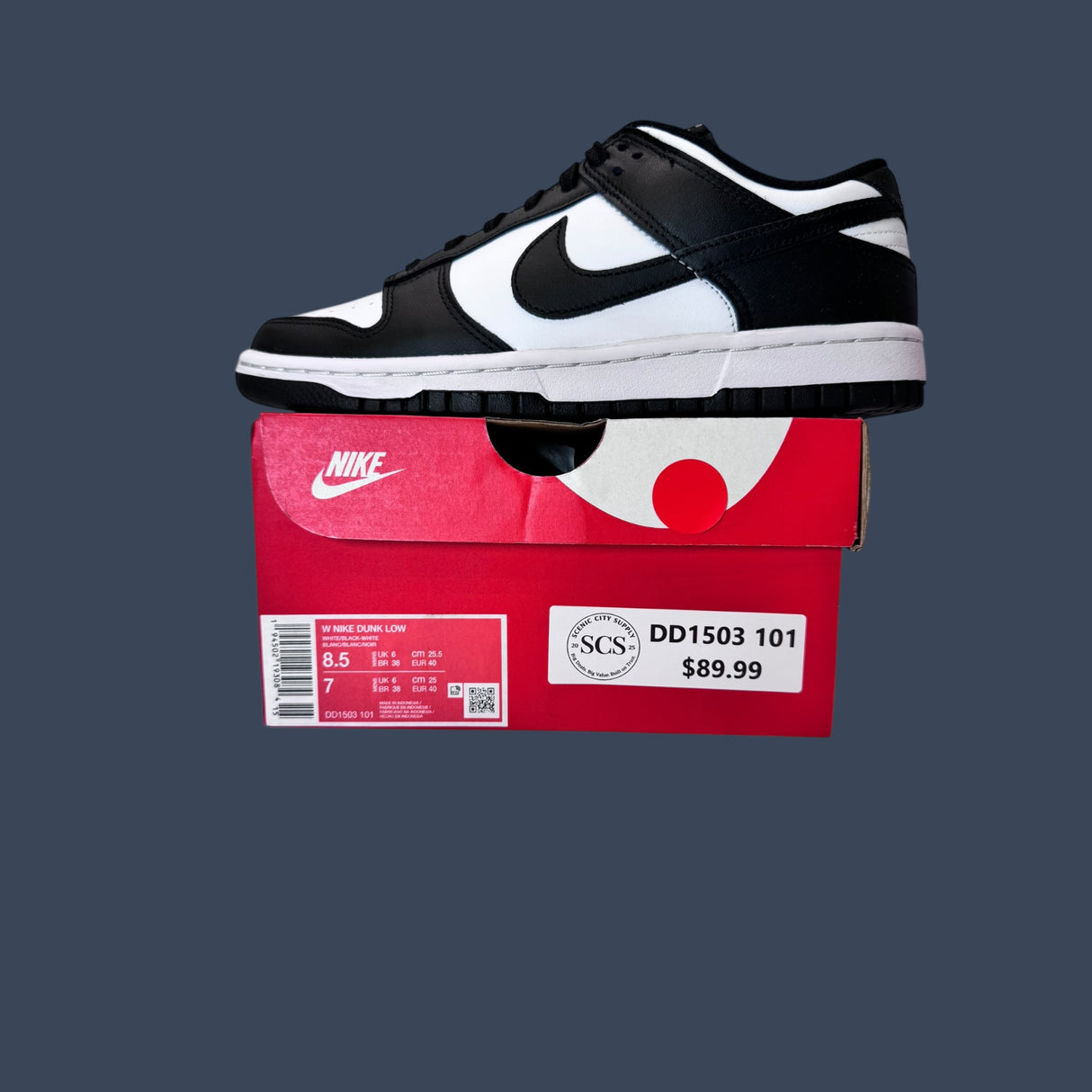 Women’s Nike Dunk Low White Black DD1503-101