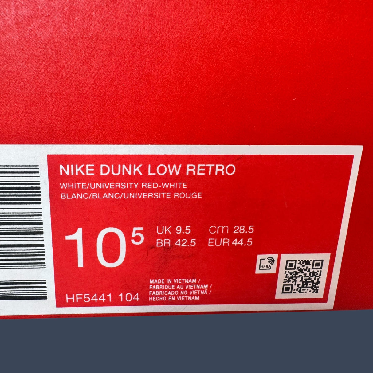 Nike Dunk Low Retro White/University Red – HF5441-104