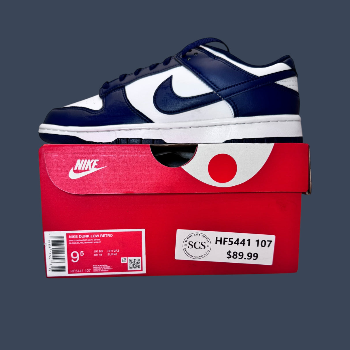 Nike Dunk Low Retro White Midnight Navy HF5441-107
