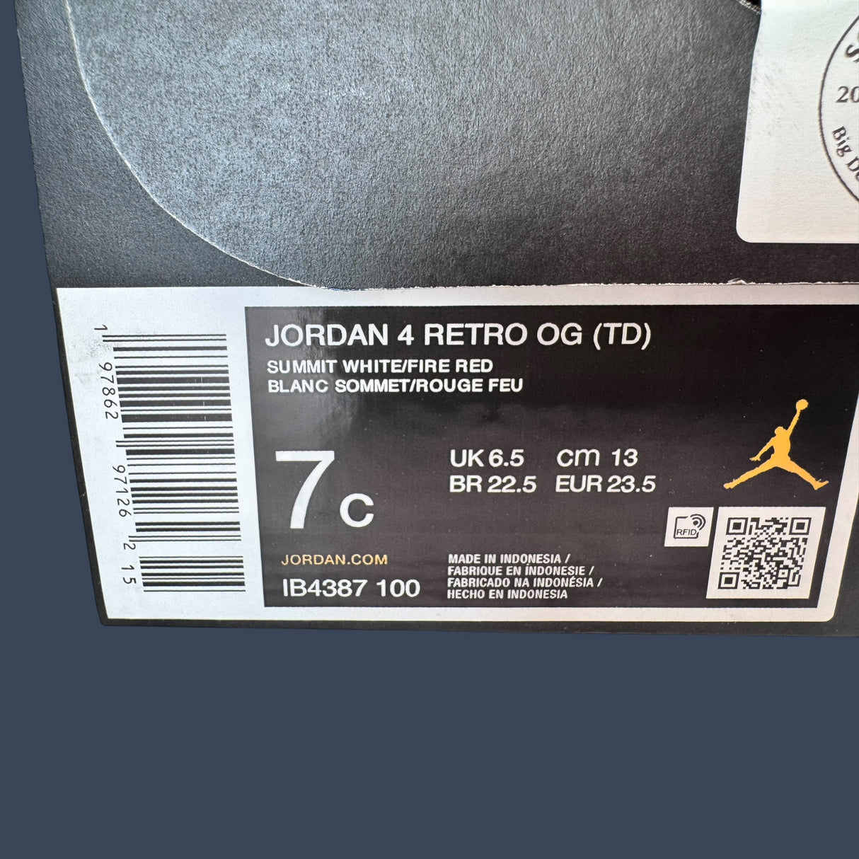 Air Jordan 4 Retro OG TD Summit White/Fire Red – IB4387-100