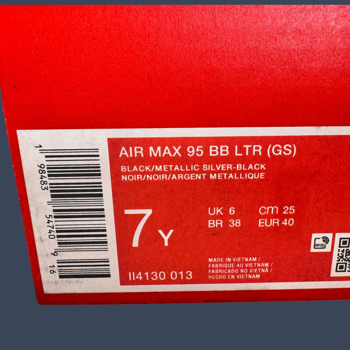 Nike Air Max 95 BB LTR GS Black Metallic Silver – II4130-013