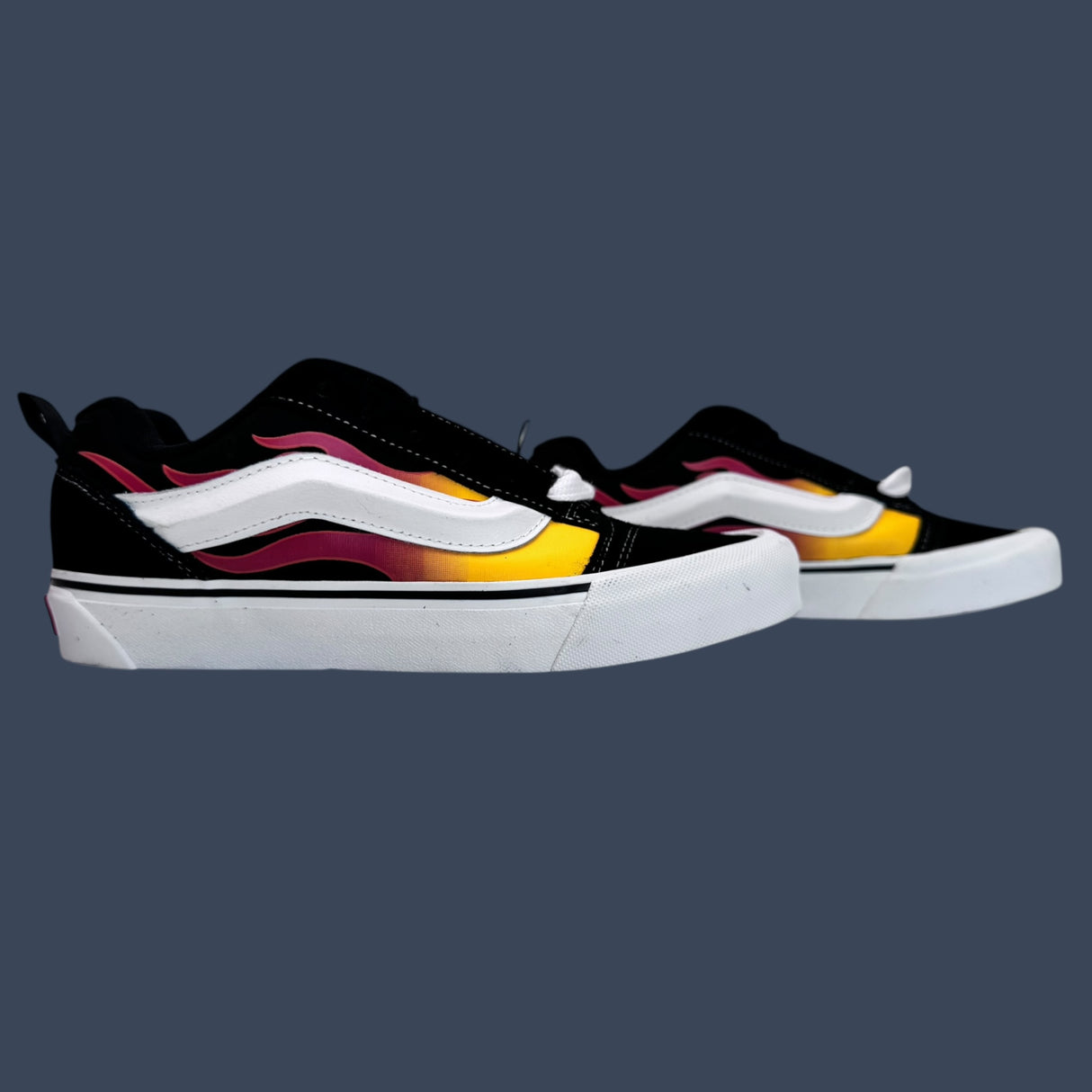 Vans Knu Skool Flame Black Red Flame Skate Sneakers – VN000EGCY09