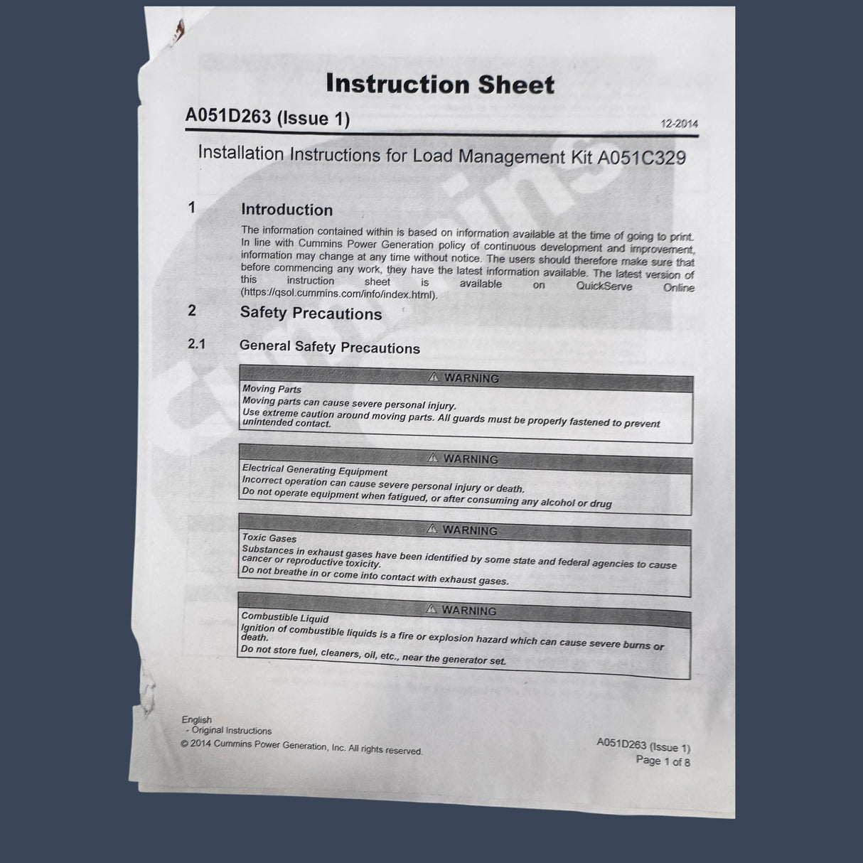 Cummins Load Management Kit | PowerCommand Load Shed Module | A051C329