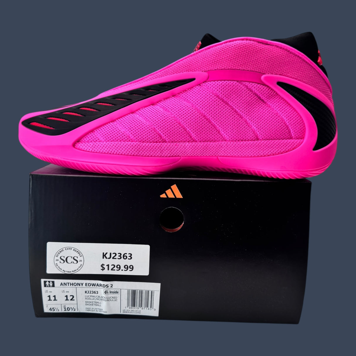 Adidas Anthony Edwards 2 Lucid Pink/Core Black/Lucid Red | KJ2363