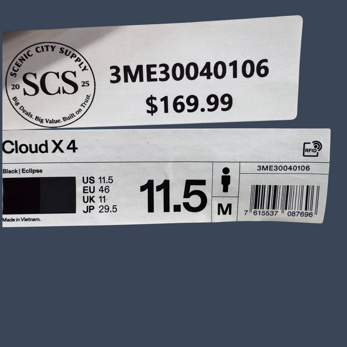 On Cloud X 4 Black/Eclipse | 3ME30040106