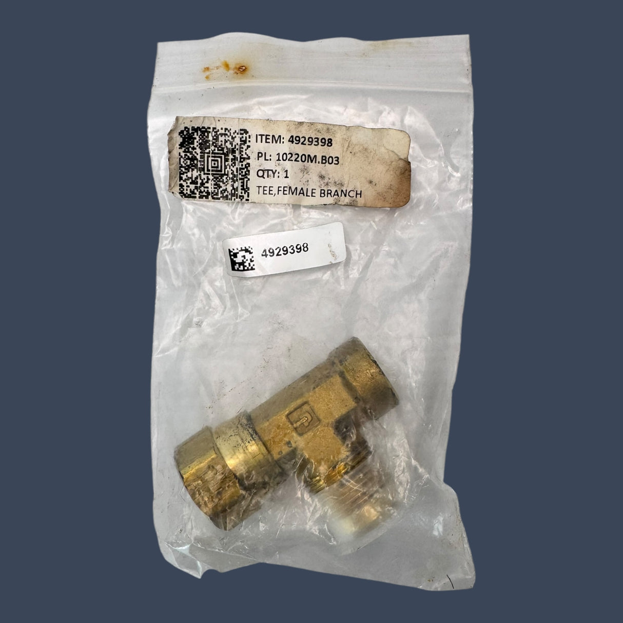 Cummins | Part 4929398 | Genuine OEM Female Branch Tee Diesel Engine Fitting