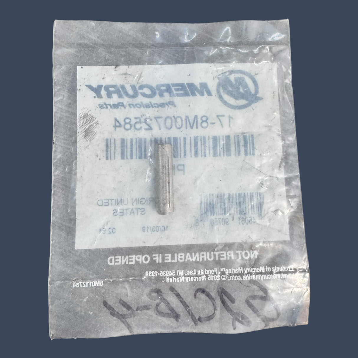 Mercury Precision Parts 17-8M0072584 | Pin | Genuine OEM Marine Engine Component
