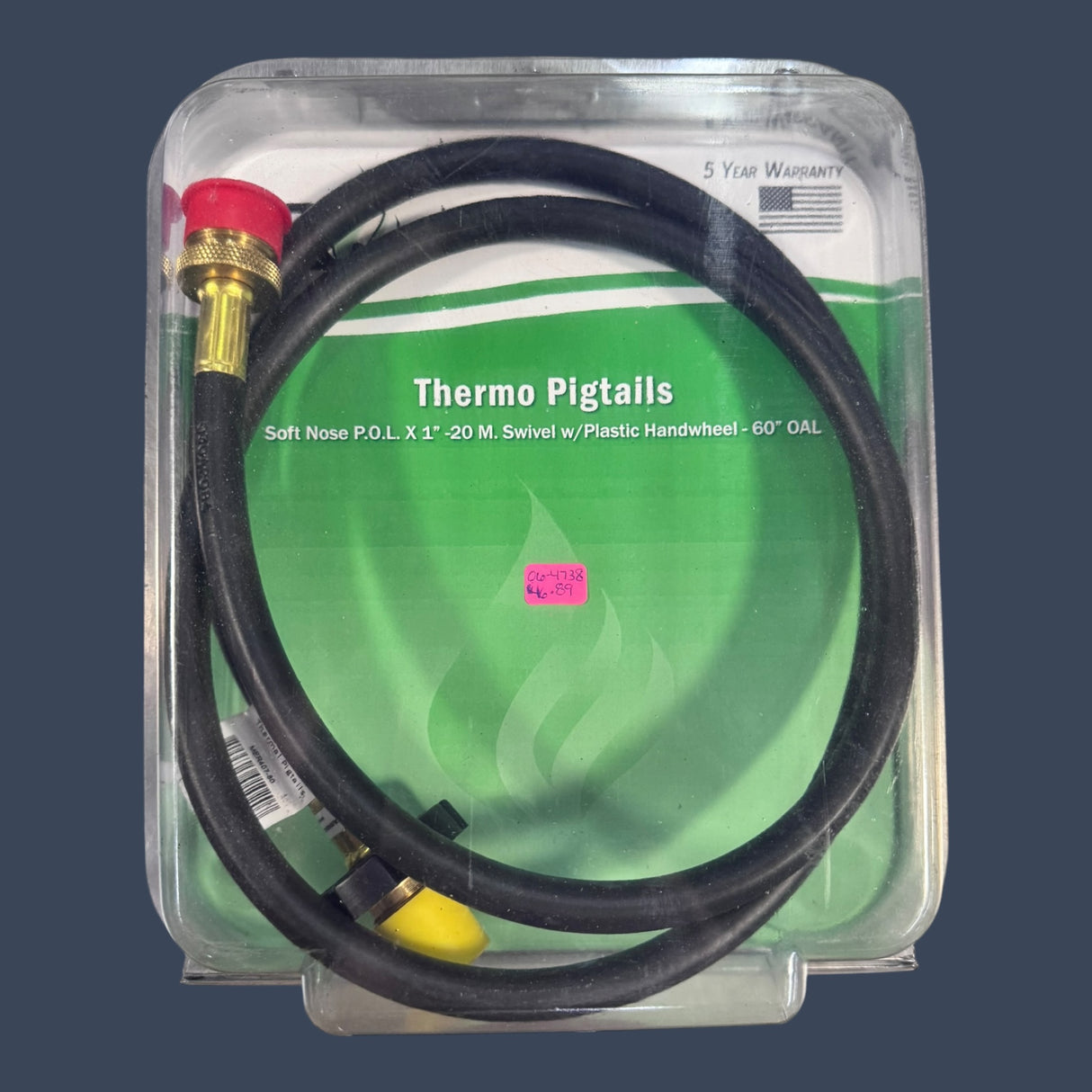 Marshall Excelsior MER407-60P | High Pressure Propane Adapter Hose | 60" LP Gas Hose