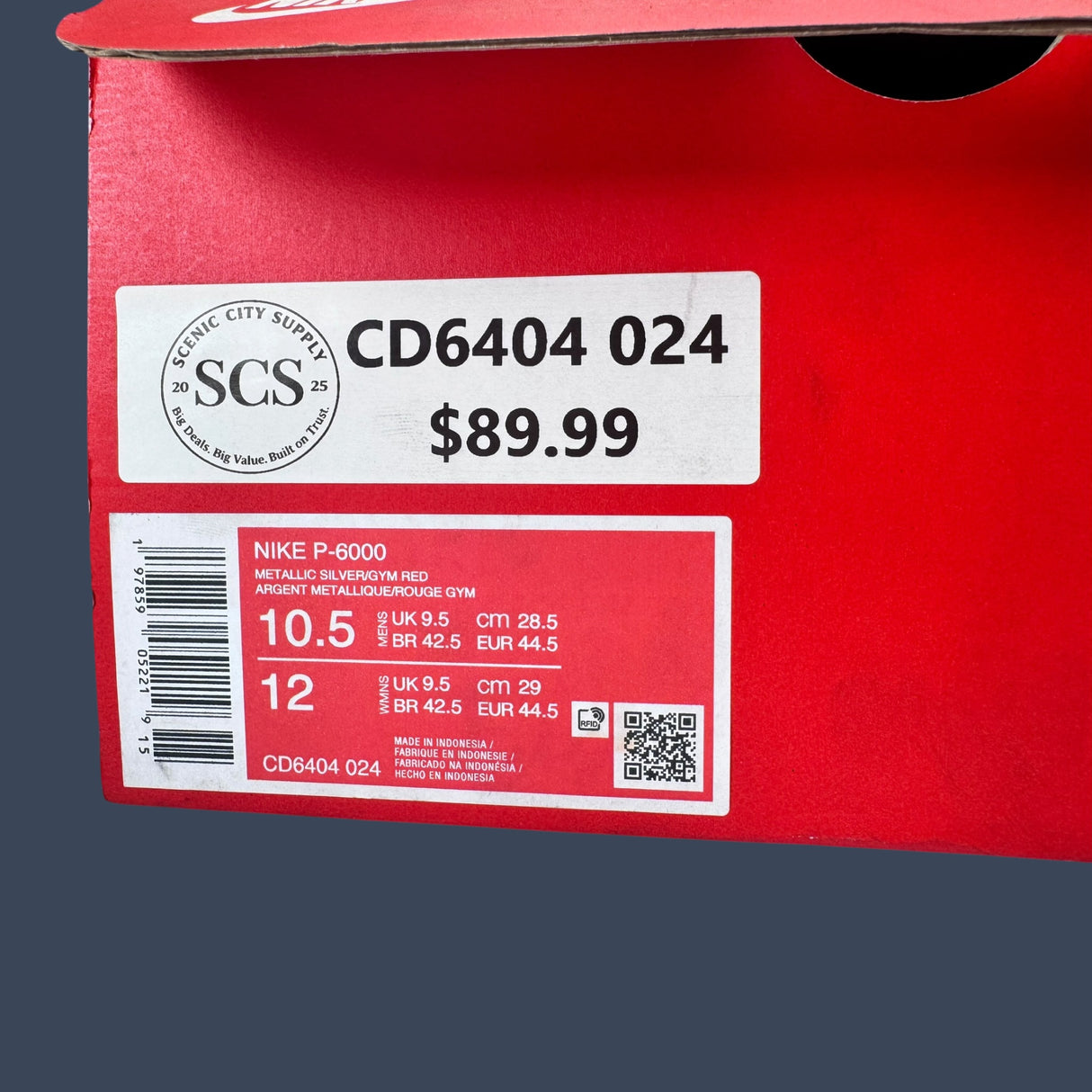 Nike P-6000 Metallic Silver Gym Red CD6404-024