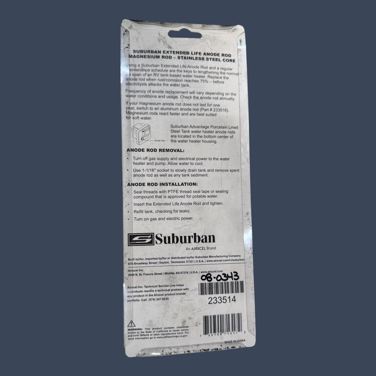 Suburban 233514 | Magnesium Anode Rod | RV Water Heater Replacement Anode