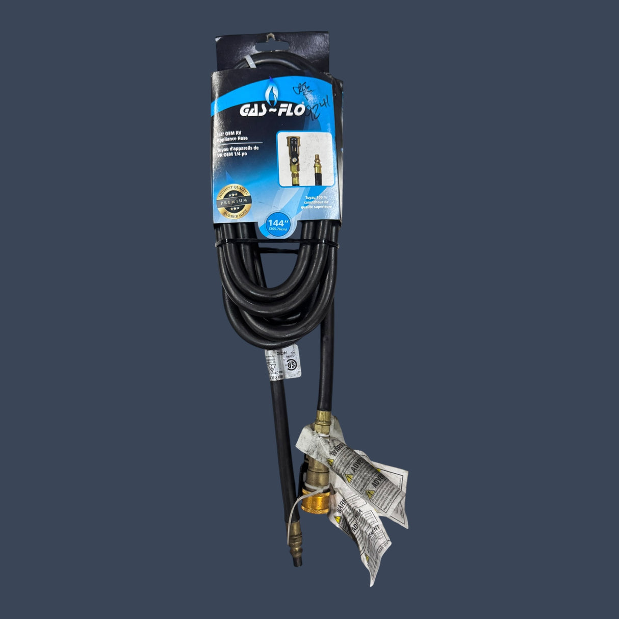 JR Products | RV Rubber Appliance Hose with 1/4" Quick Disconnect Coupler | Propane LP Gas Hose