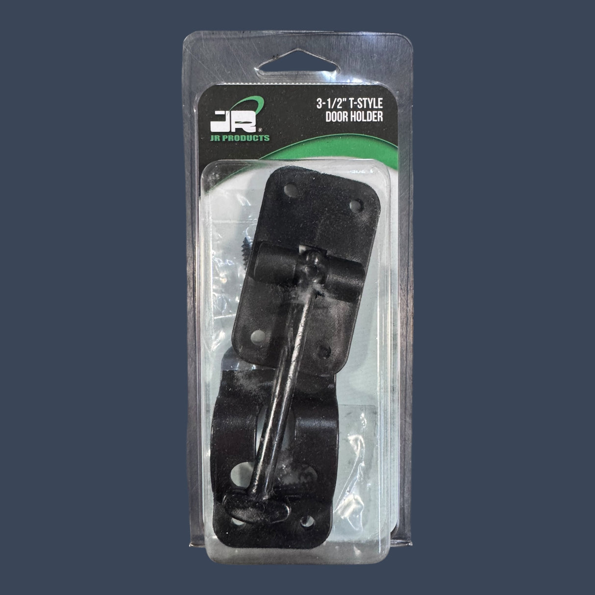 JR Products 10324 | Plastic T-Style Door Holder | Black 3-1/2" RV Door Catch