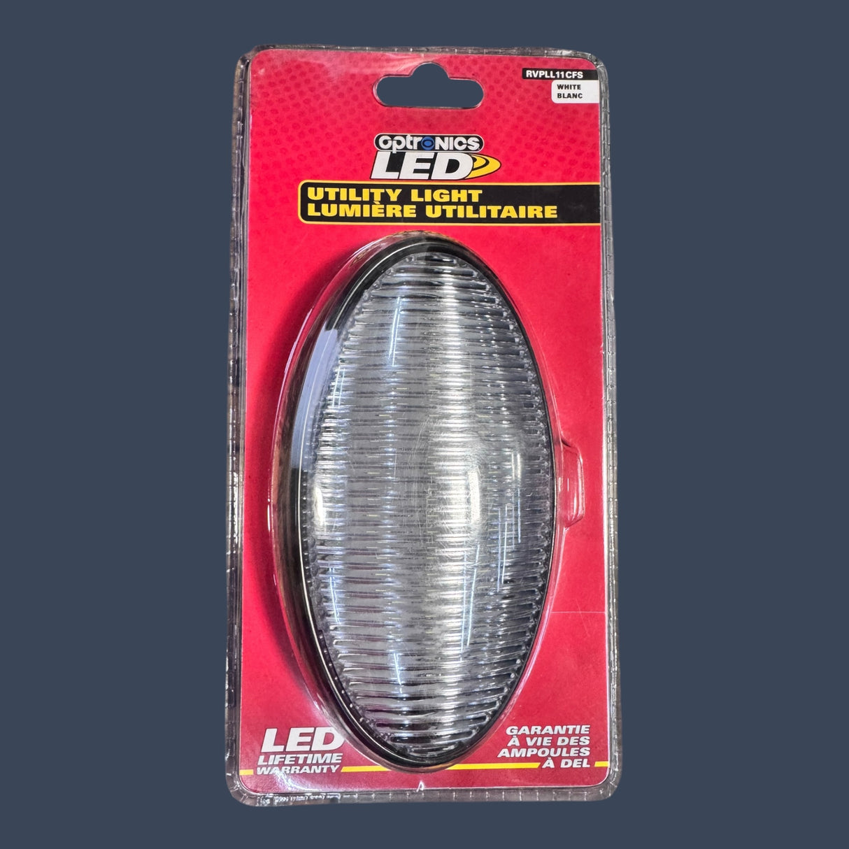 Optronics RVPLL11CFS | LED Oval RV Porch Light | Black Housing Surface Mount 12V