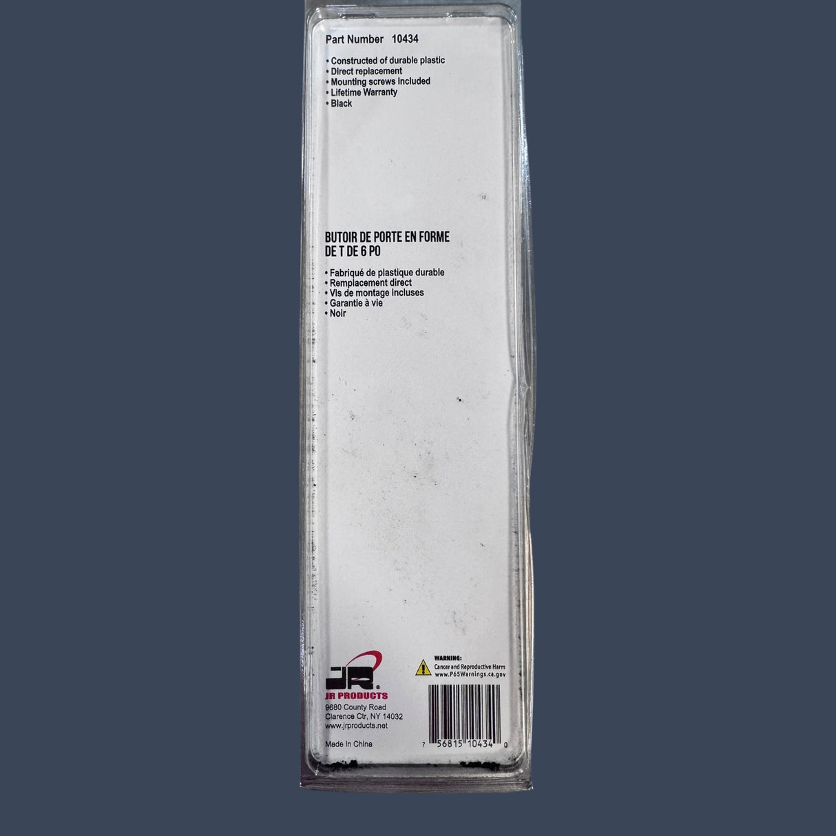 JR Products 10434 | 6" Plastic T-Style Door Holder | Black RV Door Catch
