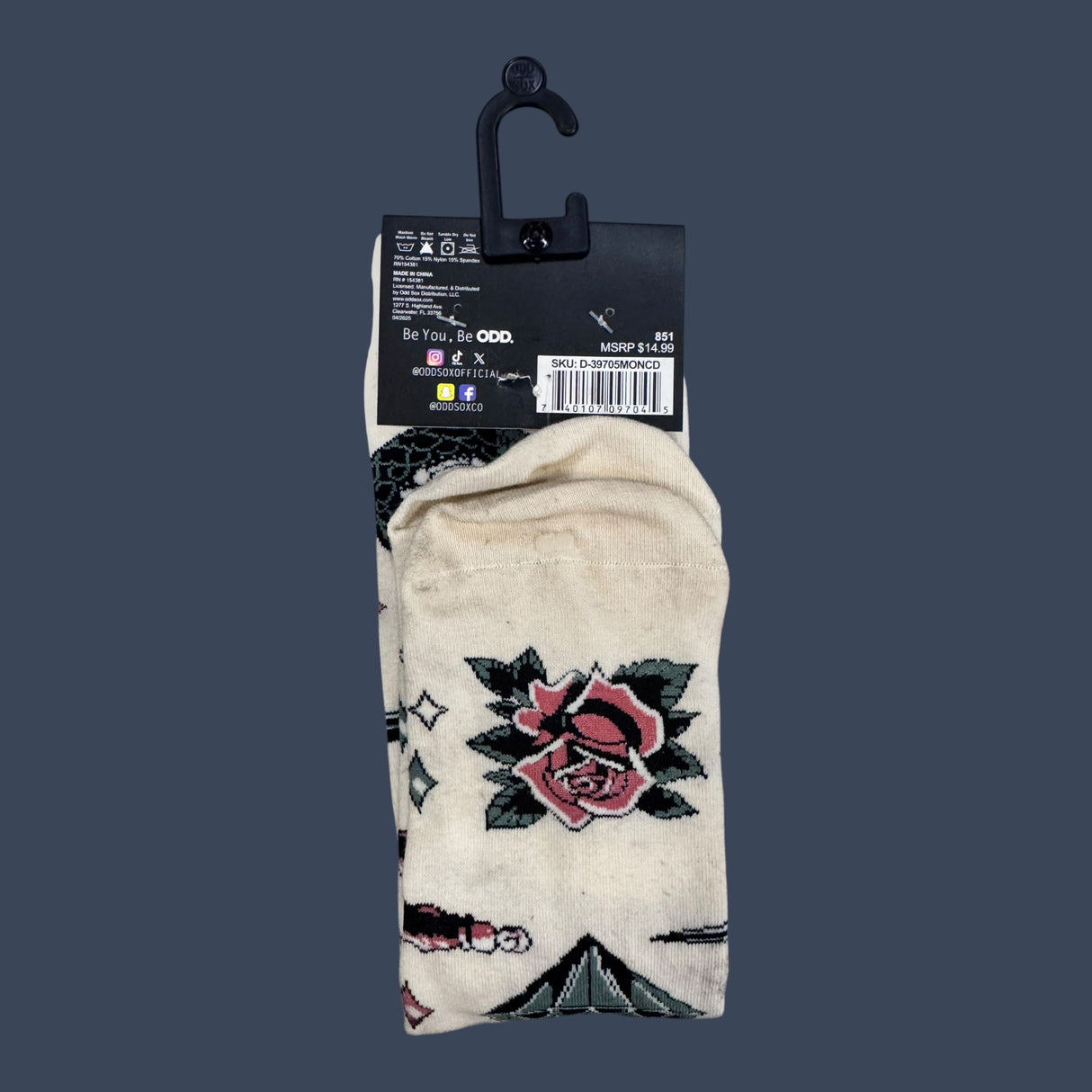 Odd Sox | Tattoo Flash | Size 8-12 | Novelty Graphic Crew Socks