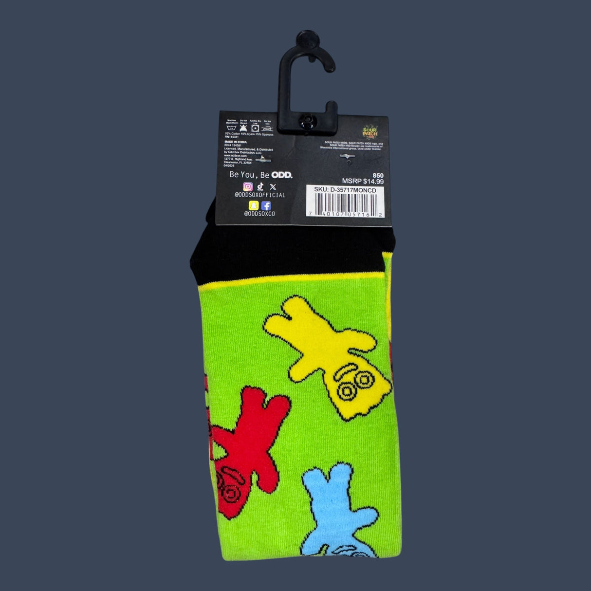 Odd Sox | Sour Patch Kids | Size 8-12 | Novelty Graphic Crew Socks