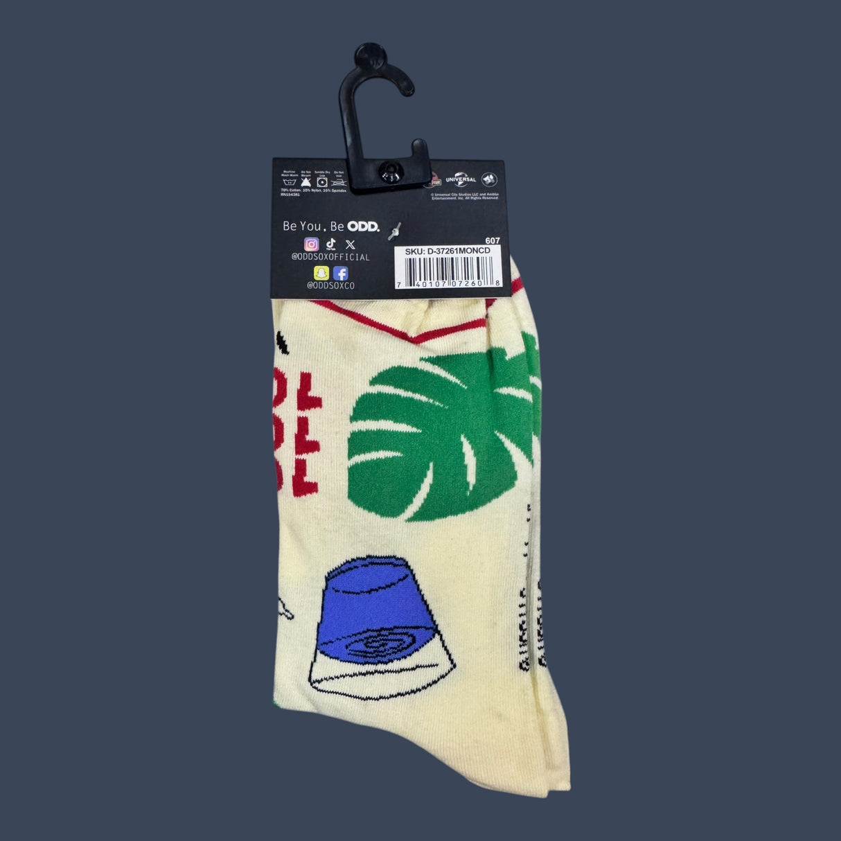 Odd Sox | Jurassic Park | Size 8-12 | Novelty Graphic Crew Socks