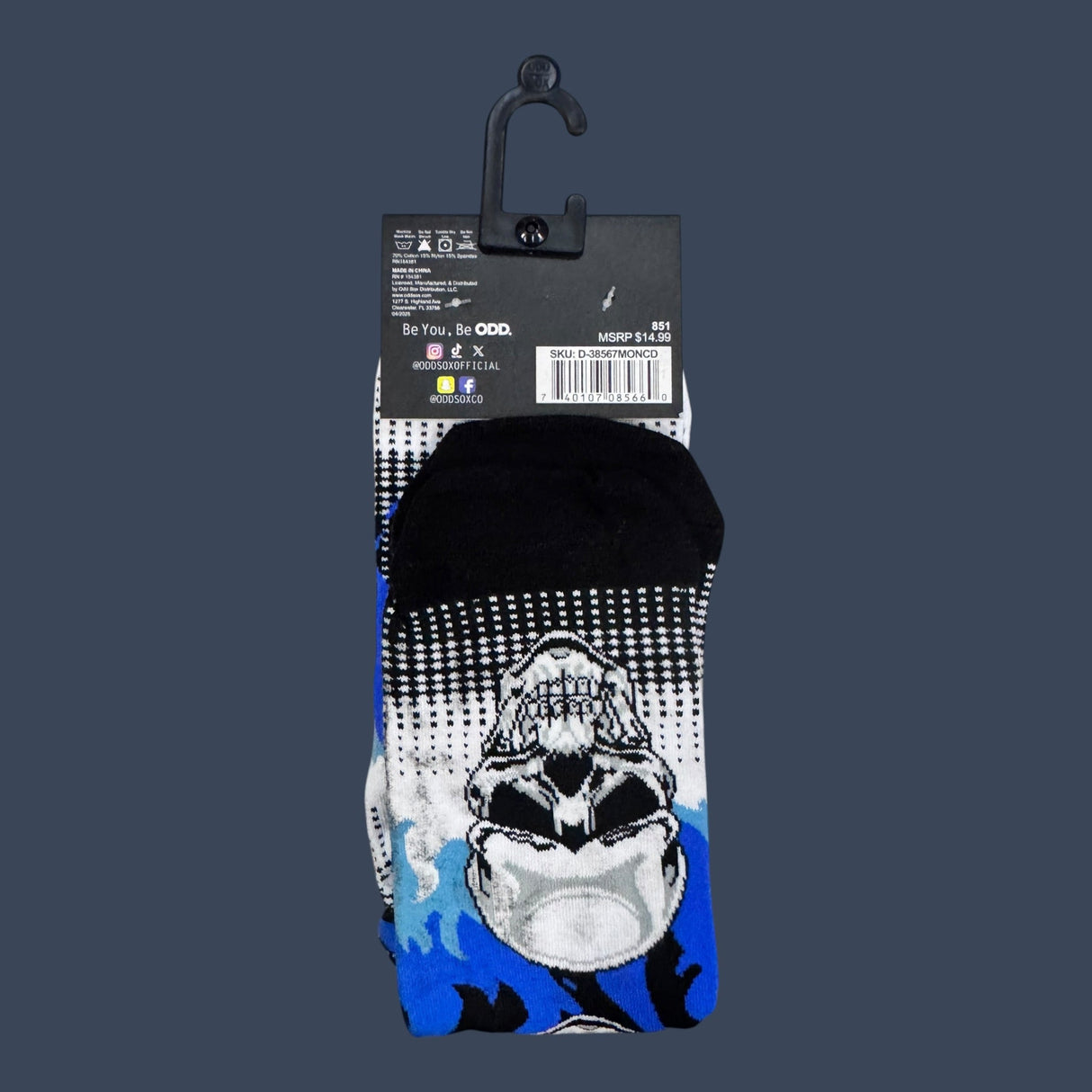 Odd Sox | Chrome Flames| Size 8-12 | Novelty Graphic Crew Socks
