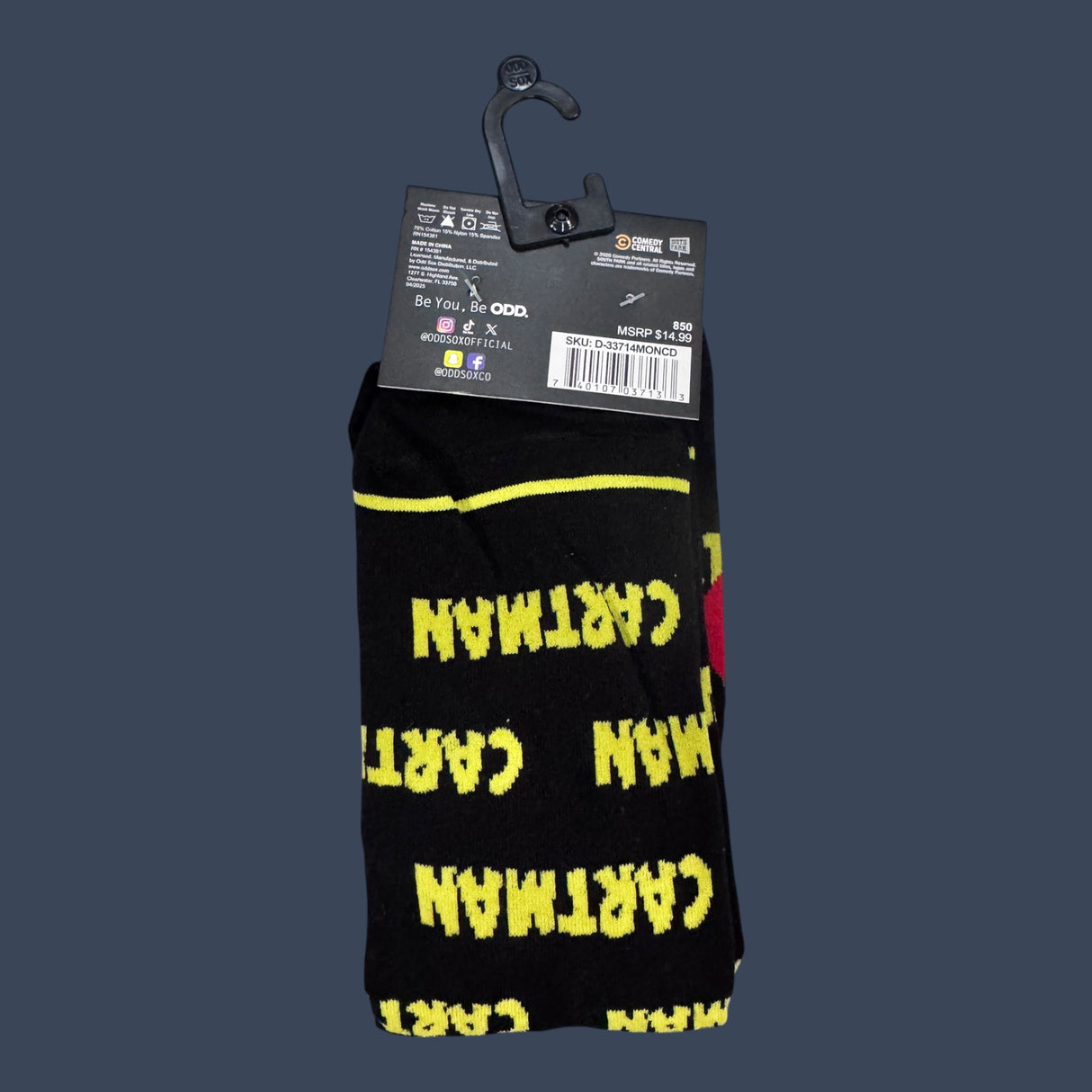 Odd Sox | South Park Cartman | Size 8-12 | Novelty Graphic Crew Socks