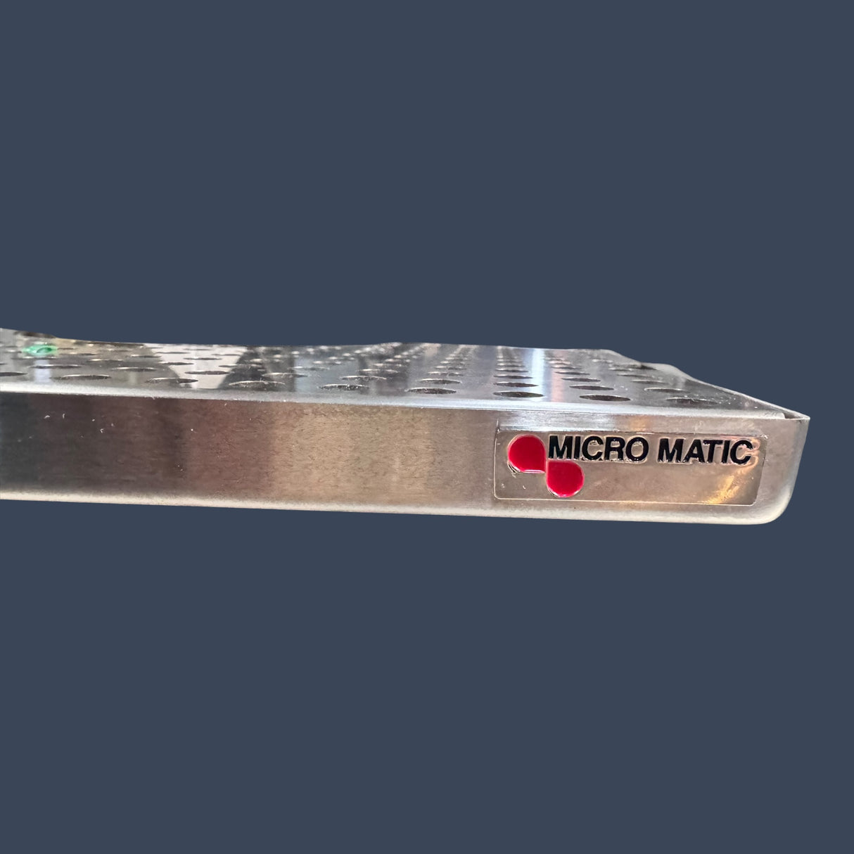 Micro Matic DP-1020D | 14" Surface Mount Drip Tray with Drain | 4" Column Cutout | Stainless Steel