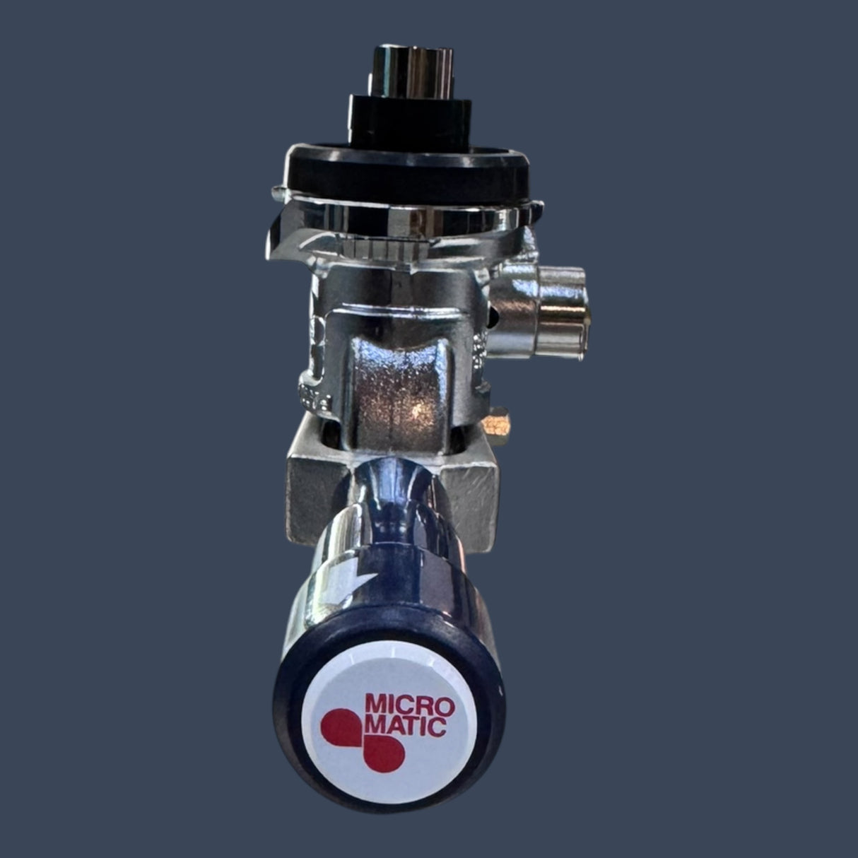 Micro Matic 7486BB | European Sankey "S" System Keg Coupler | Chrome-Plated Brass with Blue Lever
