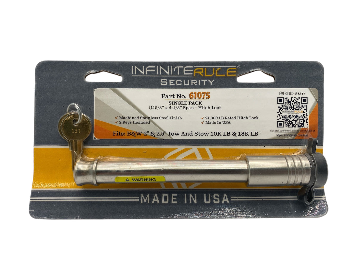 InfiniteRule 61075 Stainless Steel Locking Pin for B&W Tow & Stow