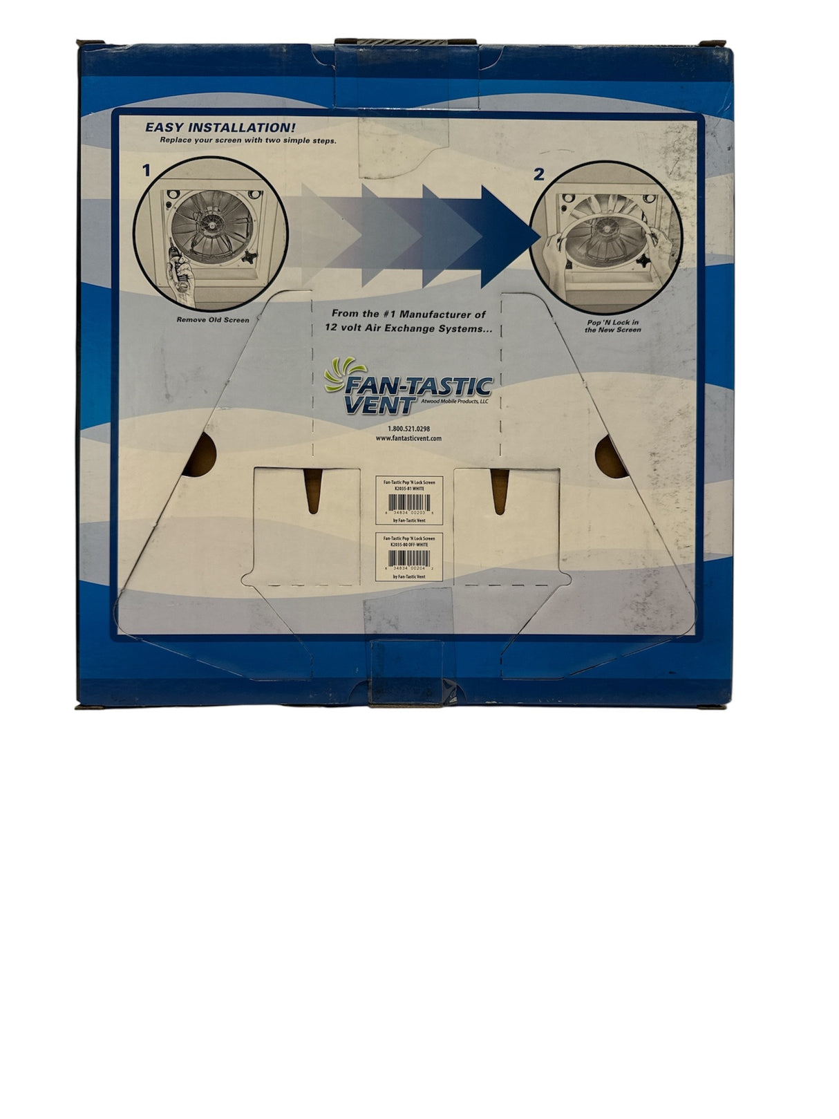 Fan-Tastic Pop’N Lock RV Vent Screen White K2035-81